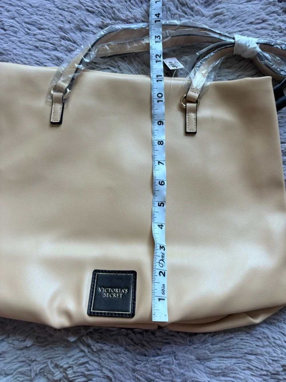 NWT Victorias Secret Cinch Top Tote Bare Faux Leather Bag Purse